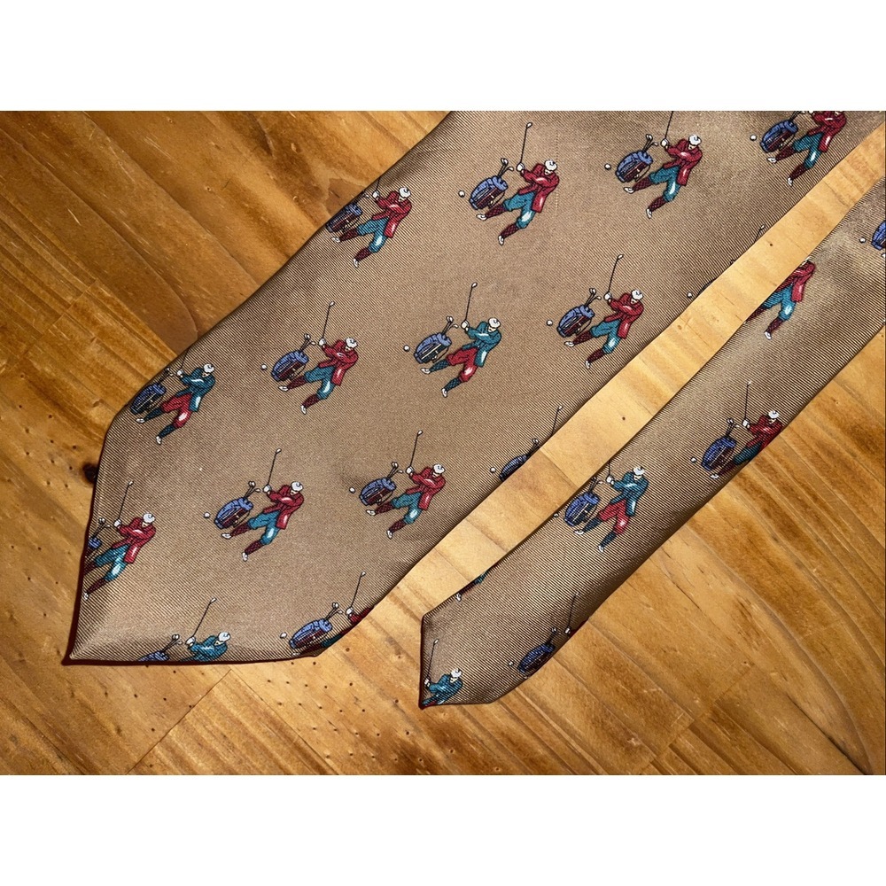 Spencer & Lowe Neck Tie‎ Men Golden Beige Golfer Business Wedding